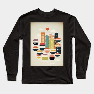 Sushi Love in the City - A Playful Print for Your Home Long Sleeve T-Shirt